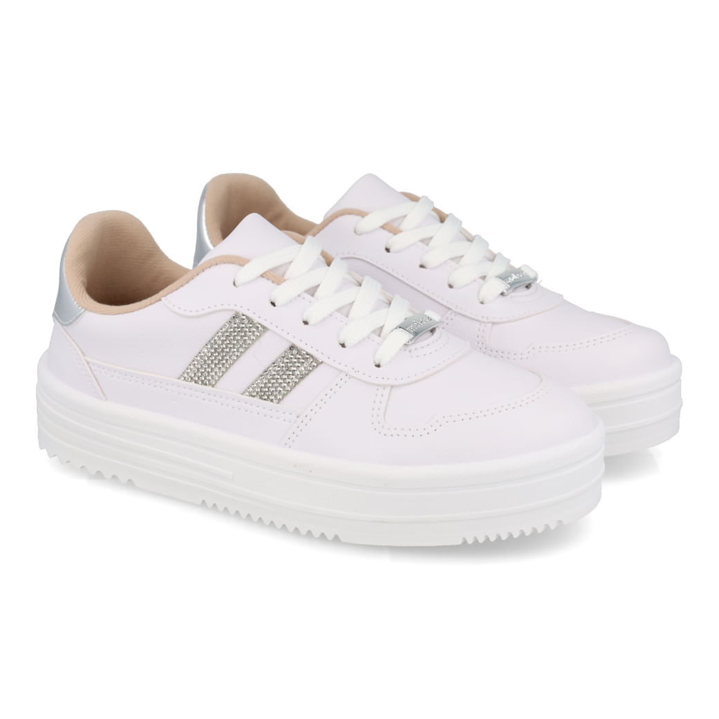 Moleca Tenis Casual 5782-315-28560-17159 Branco-Prata Sint_7__30
